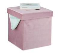 Relaxdays Velvet Storage Ottoman