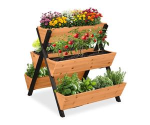 Relaxdays Vertical Raised Beds with 5 Planters