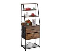 Relaxdays Shelf, 3 Drawers, 3 Shelves, Vintage Look, Industrial Design, HxWxD: 155 x 43 x 42.5 cm, Black/Brown
