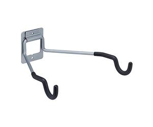Relaxdays Wall Bicycle Holder, Folding, Load Capacity 25 kg, Home & Garage, 11 x 31 x 33 cm, Bike Hooks, Black/Silver