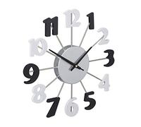 Relaxdays Wall Clock, Modern, Battery Powered, Analog, Second Hand, Numerals, Diameter 35cm, Black/White, 4 x 35 x 35 cm