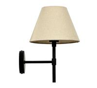 Relaxdays Wall Lamp with Fabric Shade, Modern Design, E27 Socket, Black/Cream, 32.5 x 27 x 27 cm