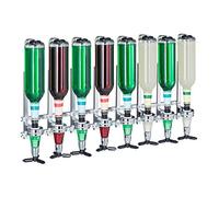 Relaxdays Wall Mount Bar Butler, 8-Bottle Dispenser Rack, Pro Shot Pourer, 3 cl, Bar Accessory, HWD: 73x36x11 cm, Silver