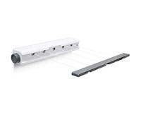 Relaxdays Wall Mount Clothes Drying Rack 20.8 m Automatic Roll-in Laundry 5 Lines, White/Grey