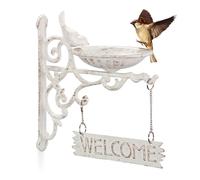Relaxdays Wall Mountable Cast-Iron Bird Bath