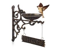 Relaxdays Wall Mountable Cast-Iron Bird Bath