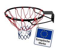 Relaxdays Wall-Mounted Basketball Hoop, including net and wall plugs, black