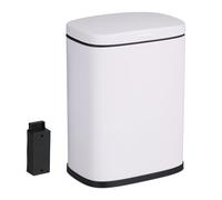 Relaxdays Wall-Mounted Bathroom Bin, 3 L, Soft-Close, Sanitary Waste Disposal, Metal, Square, for Dressing Table, White, Plastic, Iron