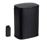 Relaxdays Wall-Mounted Bathroom Bin, 3 L, Soft-Close, Sanitary Waste Disposal, Metal, Square, for Dressing Table, Black