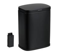 Relaxdays Wall-Mounted Bathroom Bin, 3 L, Soft-Close, Sanitary Waste Disposal, Metal, Square, for Dressing Table, Black, Plastic, Iron
