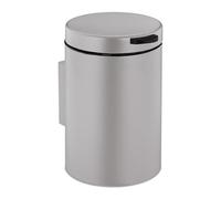 Relaxdays Wall Mounted Bathroom Bin, 3 litres, Drop-Down Mechanism, Removable Inner Bucket, Cosmetic Waste Can, Beige, 25 x 17 x 23 cm