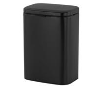 Relaxdays Wall-mounted bin, 8 l, hook-on/adhesive, black
