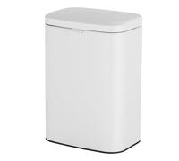 Relaxdays Wall-mounted bin, 8 l, hook-on/adhesive, inner bin, metal, white