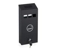 Relaxdays Wall-Mounted Cigarette Bin in Black