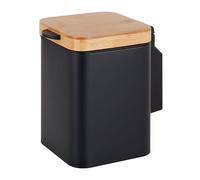 Relaxdays Wall-mounted cosmetic bin, 3 l, soft-close, black/natural