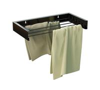 Relaxdays Wall-Mounted Dryer, Foldable, 4.15 m Drying Line, HWD: 11.5 x 85 x 42.5 cm, Space-Saving Airing Rack, Black
