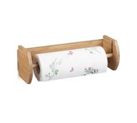 Bamboo Wall Holder, Size: 12 x 37 x 13 cm Wooden Dispenser for Holding Towels and Toilet Paper, Kitchen Accessory Wood, Natural Brown, 13 x 37 x 12 cm