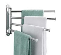 Relaxdays Wall-mounted Towel Rack, 4 swivel bars, colour choice