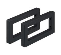 Relaxdays Wall Shelf Brackets, Set of 2, 30 cm, Steel, Supports for Washbasin & Shelving, Rectangular Design, Black