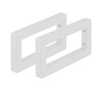 Relaxdays Wall Shelf Brackets, Set of 2, 30 cm, Steel, Supports for Washbasin & Shelving, Rectangular Design, White