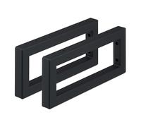 Relaxdays Wall Shelf Brackets, Set of 2, 35 cm, Steel, Supports for Washbasin & Shelving, Rectangular Design, Black