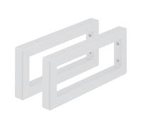 Relaxdays Wall Shelf Brackets, Set of 2, 35 cm, Steel, Supports for Washbasin & Shelving, Rectangular Design, White