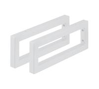 Relaxdays Wall Shelf Brackets, Set of 2, 40 cm, Steel, Supports for Washbasin & Shelving, Rectangular Design, White