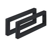 Relaxdays Wall Shelf Brackets, Set of 2, 40 cm, Steel, Supports for Washbasin & Shelving, Rectangular Design, Black