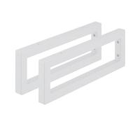 Relaxdays Wall Shelf Brackets, Set of 2, 45 cm, Steel, Supports for Washbasin & Shelving, Rectangular Design, White