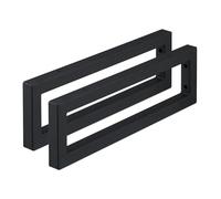 Relaxdays Wall Shelf Brackets, Set of 2, 50 cm, Steel, Supports for Washbasin & Shelving, Rectangular Design, Black