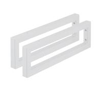Relaxdays Wall Shelf Brackets, Set of 2, 50 cm, Steel, Supports for Washbasin & Shelving, Rectangular Design, White