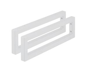 Relaxdays Wall Shelf Brackets, Set of 2, 50 cm, Steel, Supports for Washbasin & Shelving, Rectangular Design, White