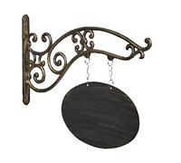 Relaxdays Wall Sign, Cast Iron, Hang Up, Write On, Restaurants, Bars, Pubs, Cafes, Decorative, Rustic, Black/Gold, 36 x 43 x 3 cm