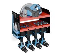 Relaxdays Wall Tool Store 4 Cordless Screwdrivers