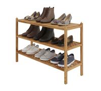 Relaxdays Walnut 3-tier shoe rack
