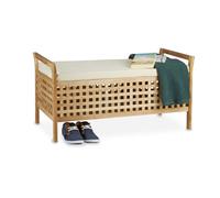 Relaxdays Walnut bench with storage space
