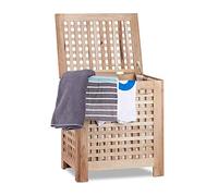 Laundry chest 100% Cotton Breathable Lid Laundry Hamper Wooden Laundry Bin