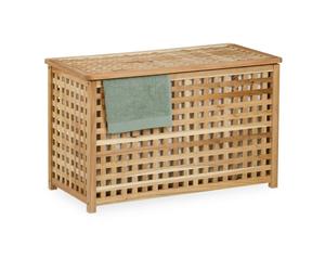 Relaxdays Walnut Laundry Chest with Bag