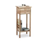 Relaxdays Walnut Side Table with Drawer