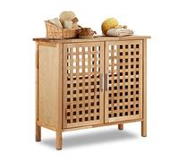 Relaxdays Walnut Under-Sink Cabinet, 61 x 66 x 29 cm, Robust and Water-Resistant, for Sinks or Wash Basins, Wooden, Natural Brown