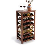 Relaxdays Walnut wine rack, holds 28 bottles