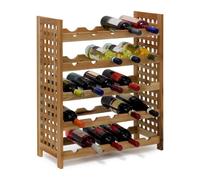 Relaxdays Walnut wood wine rack for 25 bottles