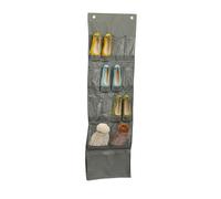 Relaxdays Wardrobe Hanging Storage, 15 Compartments, HWD: 158 x 47.5 x 5 cm, Mesh & Fabric, Foldable, Shoe Closet, Grey