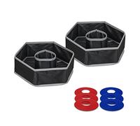 Relaxdays Washer Toss Throwing Game, 6 Discs, 2 Goals, Children & Adults, Outdoor Toy for Garden & Beach, Colourful, 70% polyester 30% plastic, 6 Scheiben