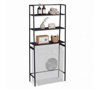 Relaxdays Washing Machine Shelf, 3 Shelves, Over Washing Machine, Black