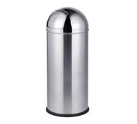 Relaxdays Stainless steel push-lid bin
