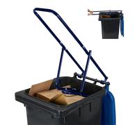 Relaxdays waste press for bins, compactor for household waste, residual waste, plastic, manual, steel, blue