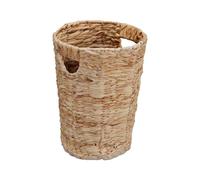 Relaxdays water hyacinth bin, waste basket for kitchen & bathroom, small laundry hamper, 32x25 cm, natural