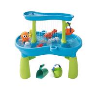 Relaxdays Water Play Table and 2-Tier Mud Kitchen with Accessories, Plastic, Colourful, 62x57x37 cm