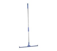 Relaxdays Water Scraper with Telescopic Handle, Shower and Windows Cleaner, Rubber Lip, Stainless Steel, Silver/Blue, 135 x 52 x 3.5 cm